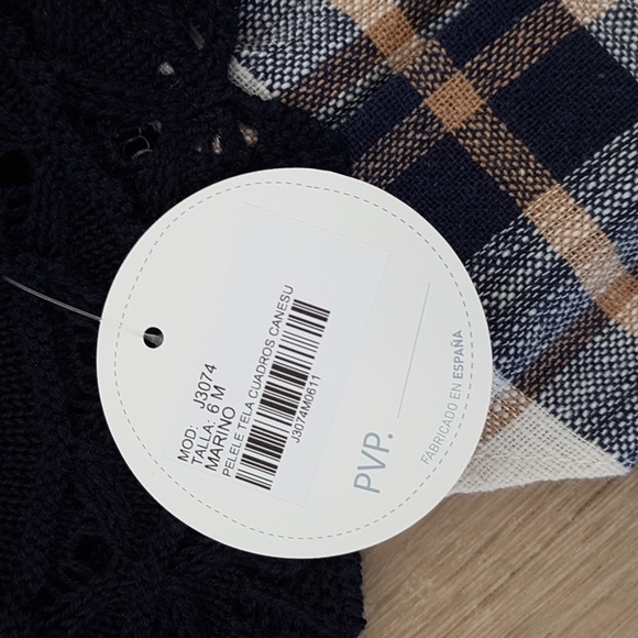 Juliana Baby Girl Plaid Navy & Tan Romper 3-6 months - Picture 3 of 5